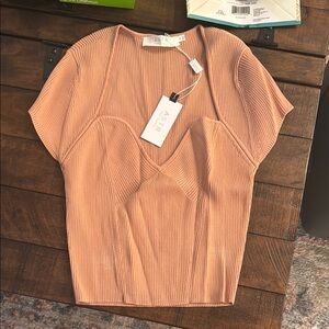 Astr Neutral sweetheart neckline shirt NWT